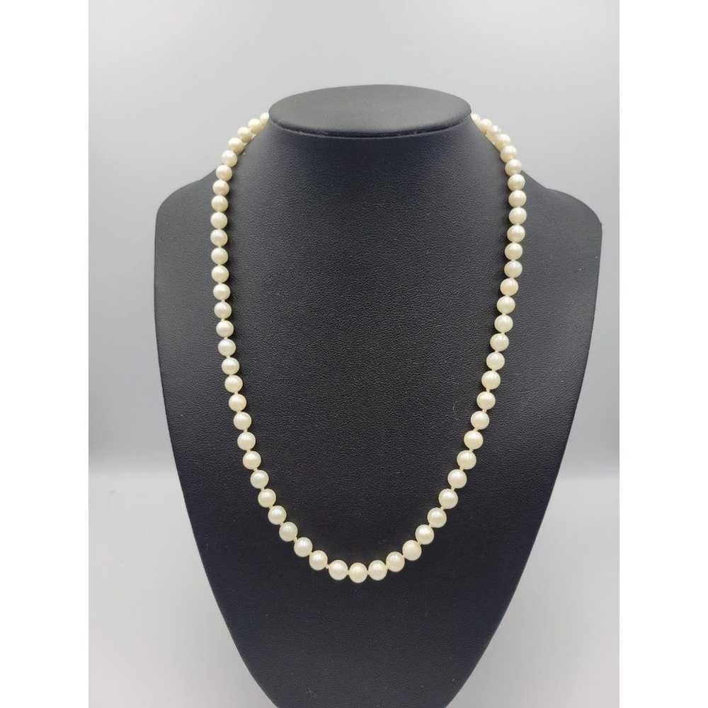 Vintage 14k real round pearl white and cream neck… - image 4