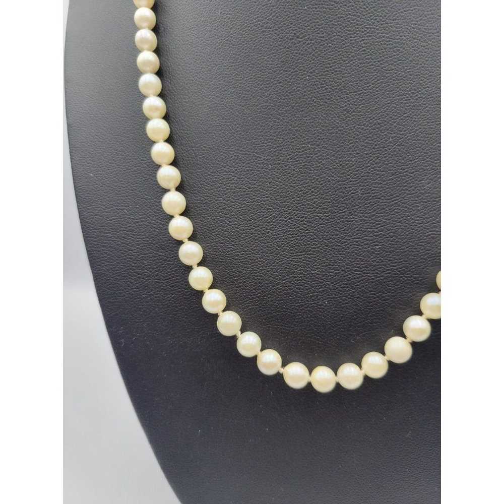 Vintage 14k real round pearl white and cream neck… - image 5