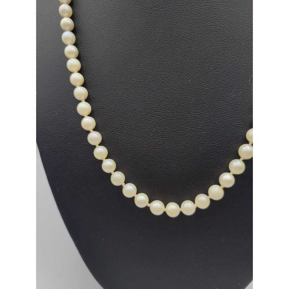 Vintage 14k real round pearl white and cream neck… - image 6