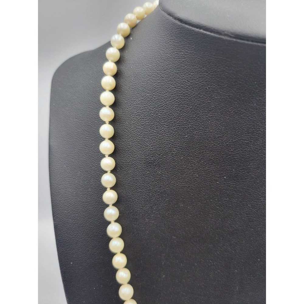 Vintage 14k real round pearl white and cream neck… - image 7