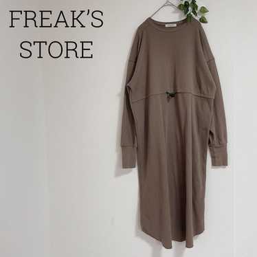 Freaks Store Long Dress Plain Brown Casual Long Sl