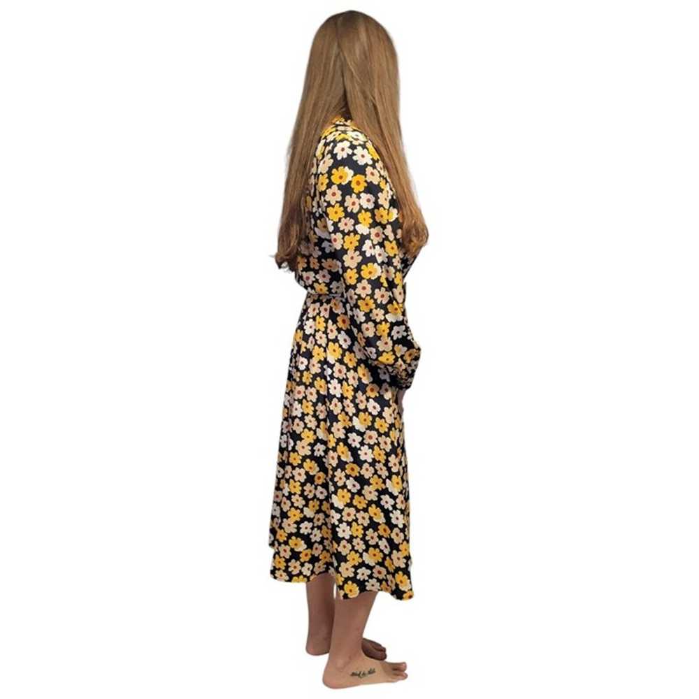 Vintage Schrader Women's Yellow Floral Dress W/ P… - image 5