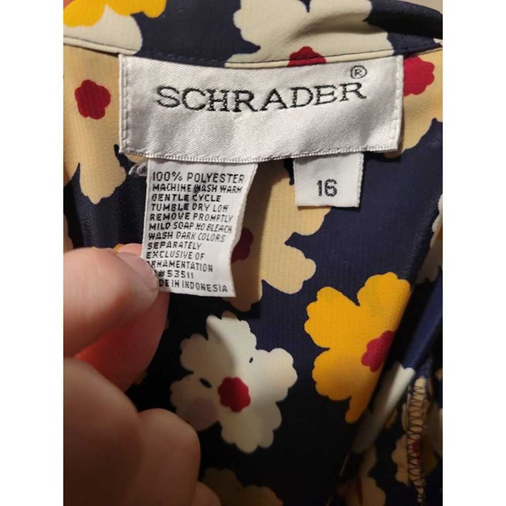 Vintage Schrader Women's Yellow Floral Dress W/ P… - image 6