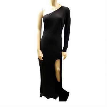 Bebe Long Black One Shoulder Dress