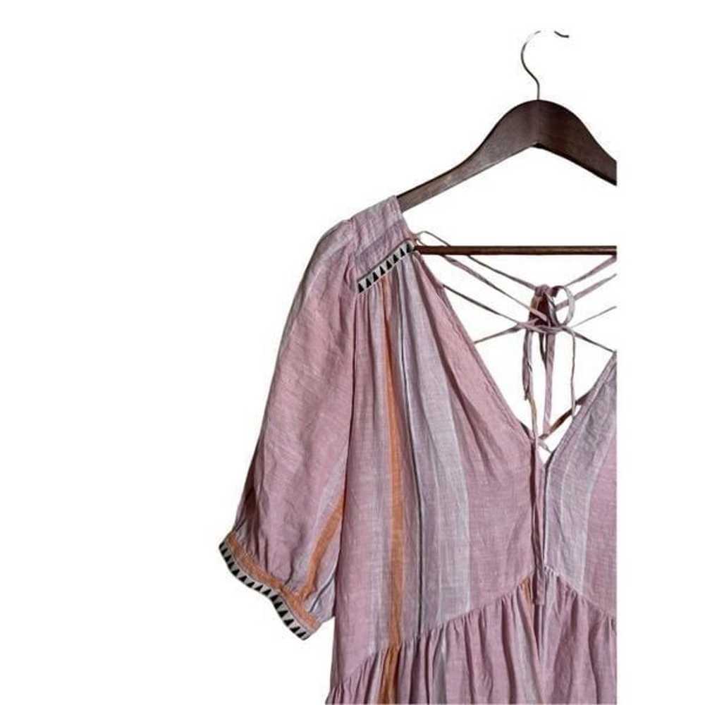 Lemlem x H&M Short Airy Linen Dress Puff Sleeves … - image 10