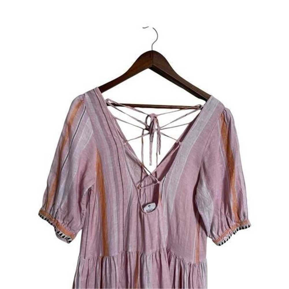 Lemlem x H&M Short Airy Linen Dress Puff Sleeves … - image 6