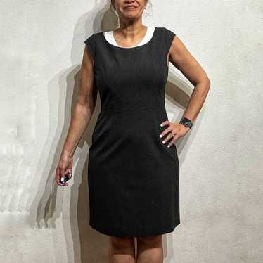 Ann Taylor Gray Midi Sheath Dress Sz 10 - image 1