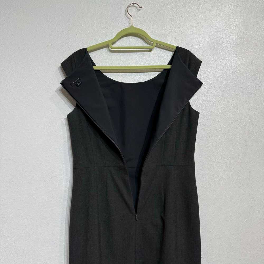 Ann Taylor Gray Midi Sheath Dress Sz 10 - image 9