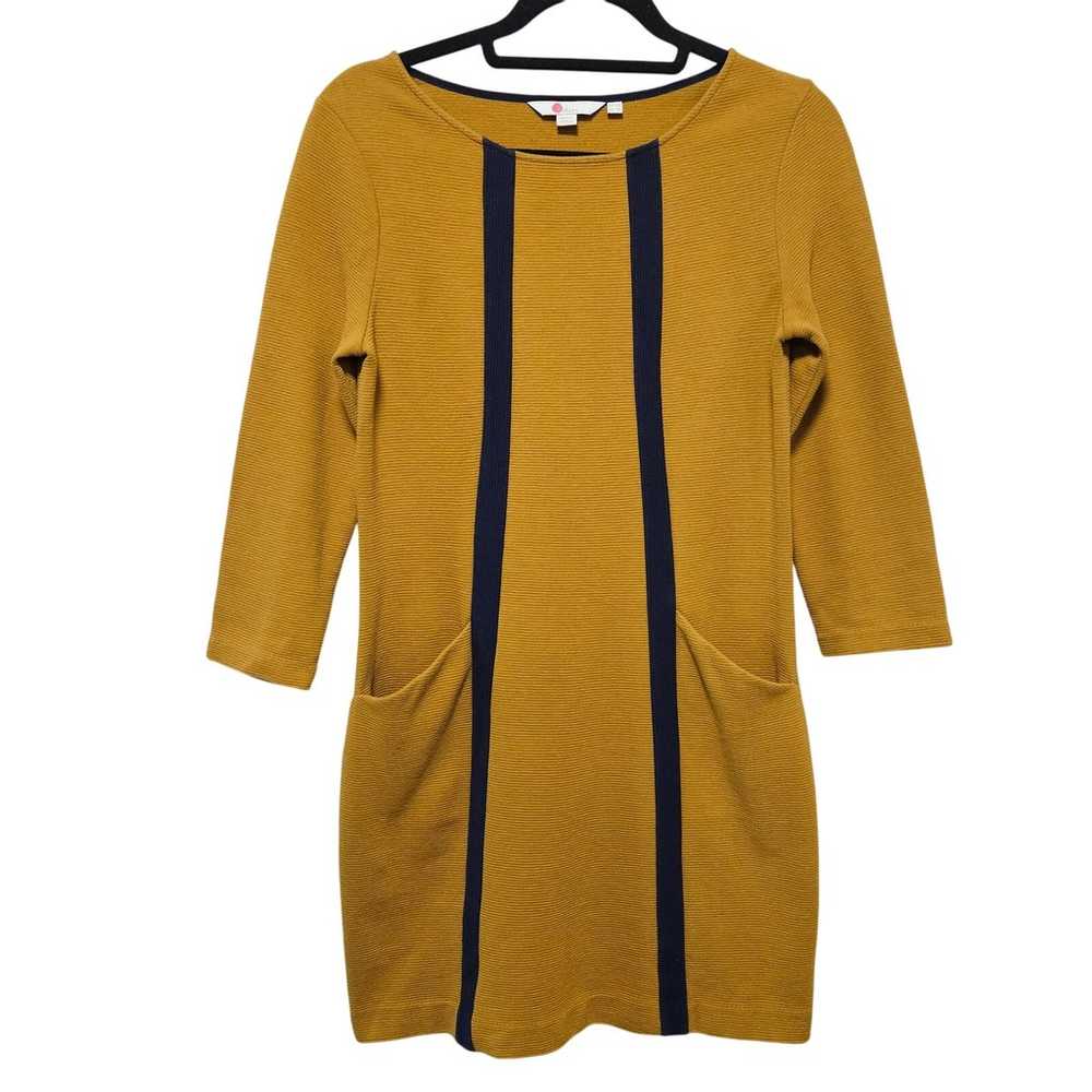 Boden Anita Dress Size 8 Mustard Yellow and Navy - image 1