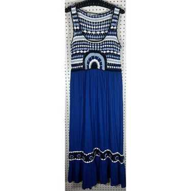 ZARA CONTRASTING CROCHET KNIT DRESS SIZE L - image 1