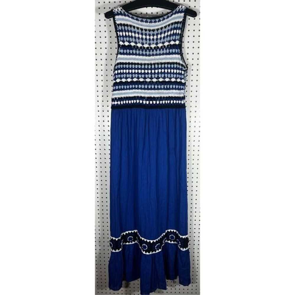 ZARA CONTRASTING CROCHET KNIT DRESS SIZE L - image 2