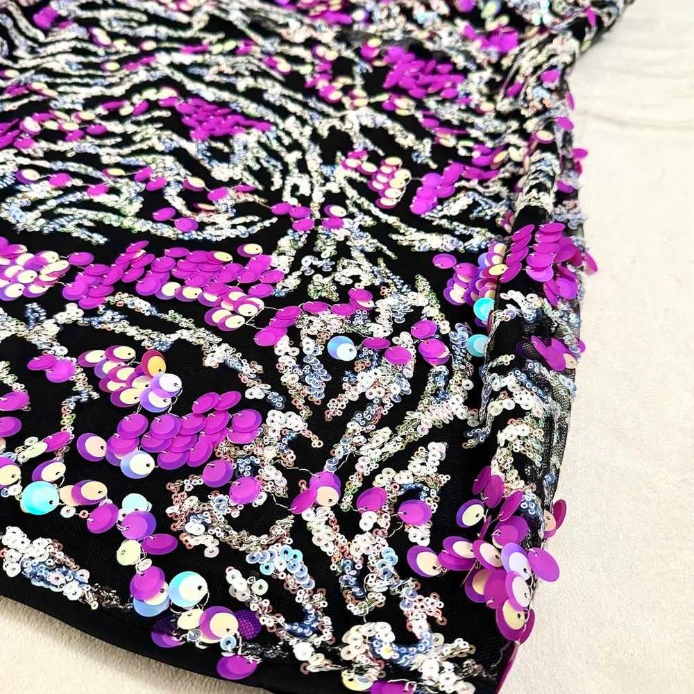 Lulus Vibrant Nights Black Multi Sequin One-Shoul… - image 12