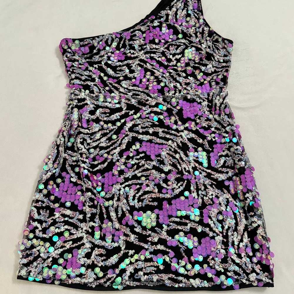 Lulus Vibrant Nights Black Multi Sequin One-Shoul… - image 7