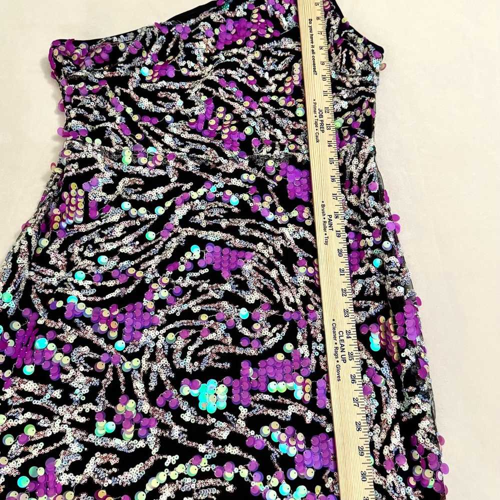 Lulus Vibrant Nights Black Multi Sequin One-Shoul… - image 8