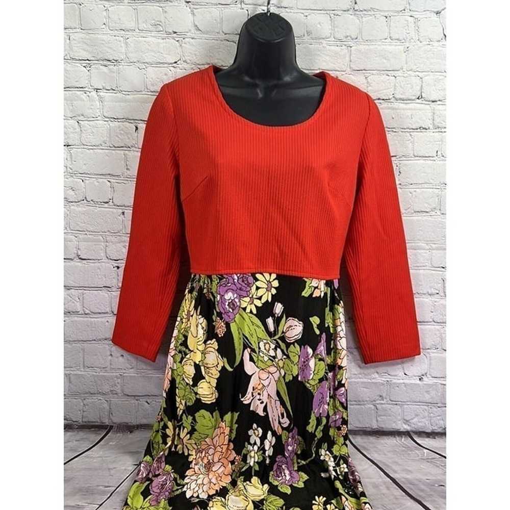 vtg 70's mod floral skirt maxi hostess dress wome… - image 3