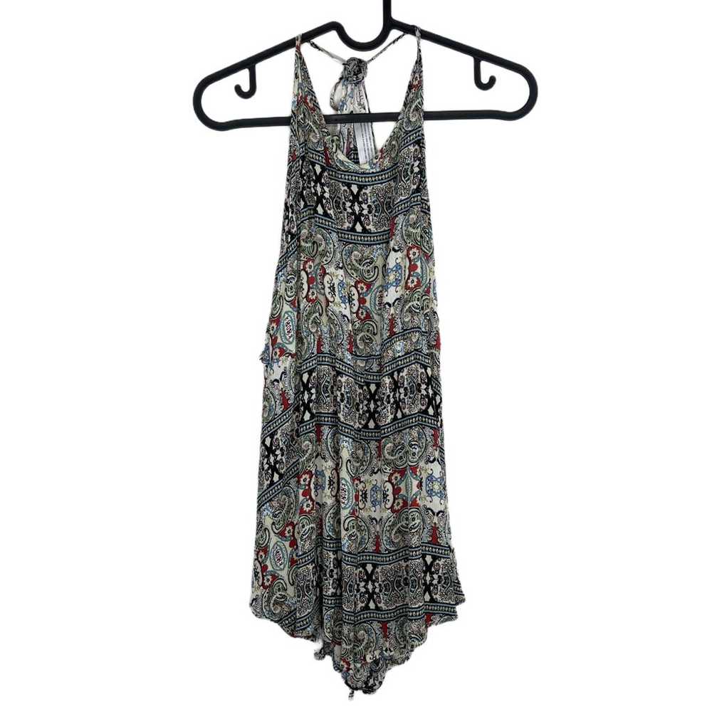 Free People Rhythm Abstract Bohemian Print Romper… - image 2