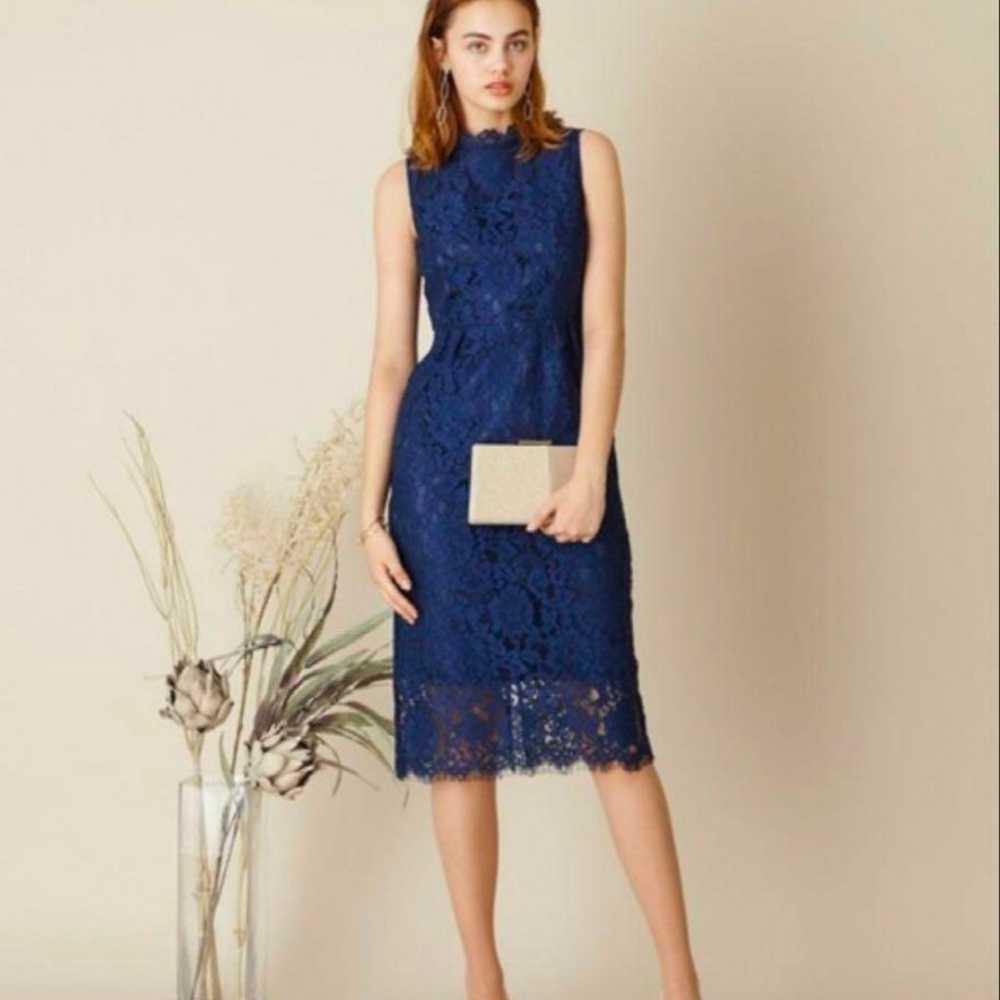 [AIMER] Stand Neck All Lace Dress - image 1