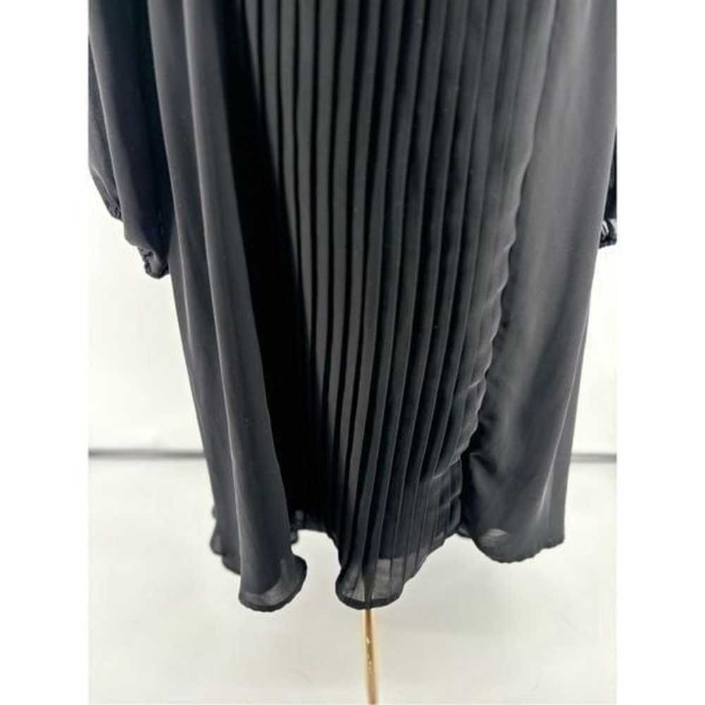 Eloquii long sleeve tiered ruffle pleated black l… - image 9