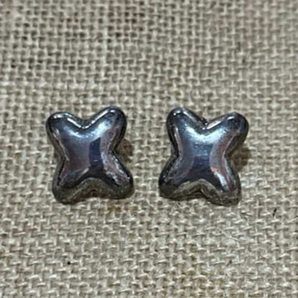 Vintage 925 Sterling Silver Pierced Earrings - image 1