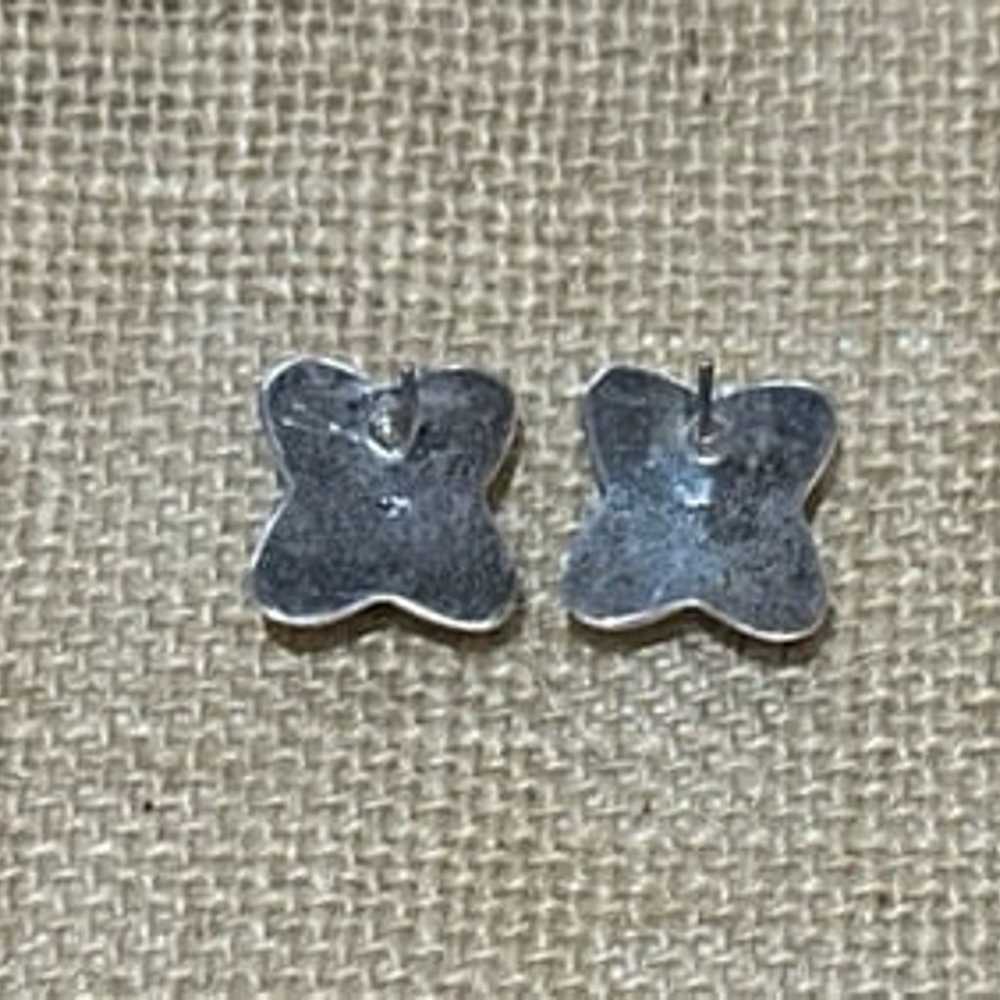 Vintage 925 Sterling Silver Pierced Earrings - image 3