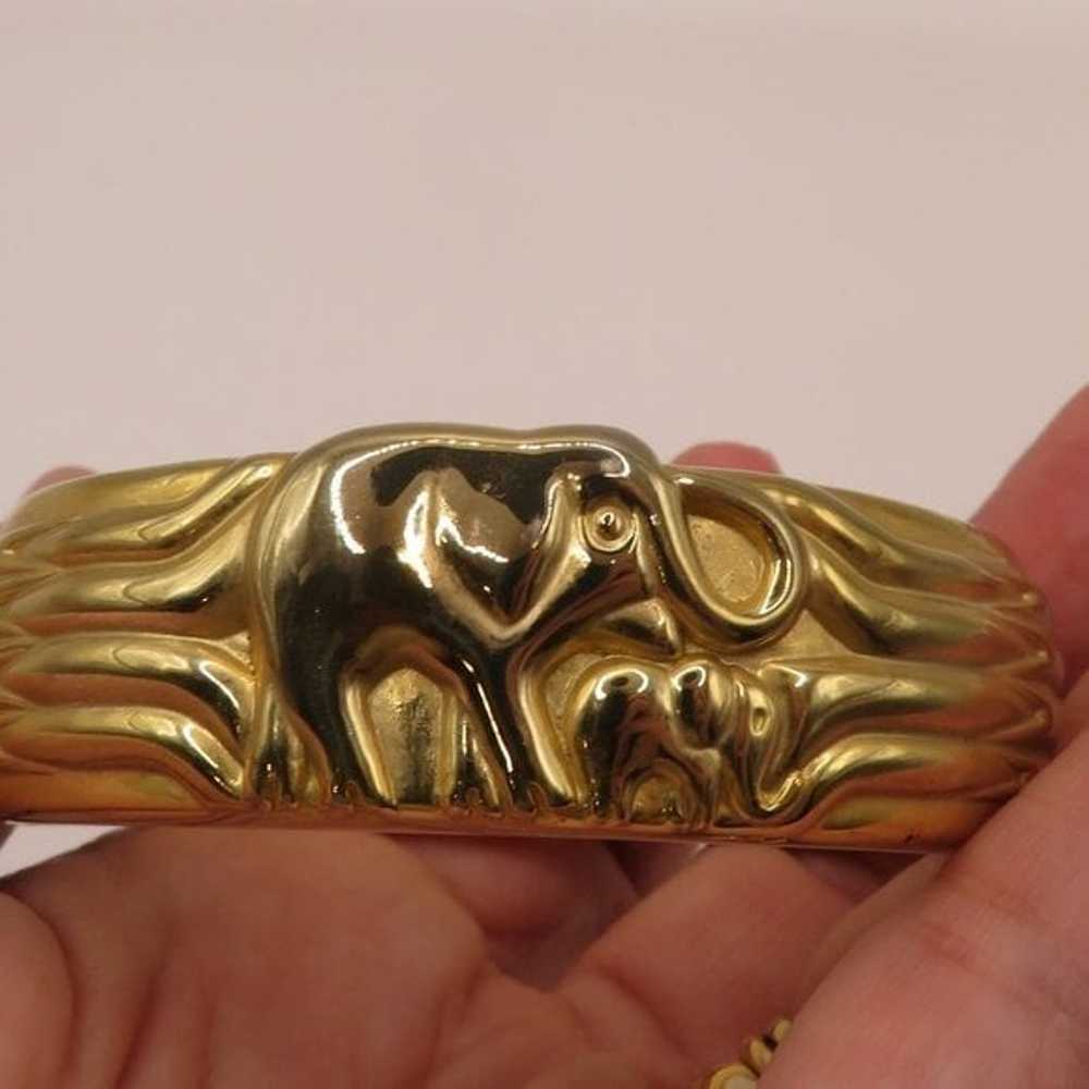 Vintage Elephant Bracelet Gold Tone - image 1