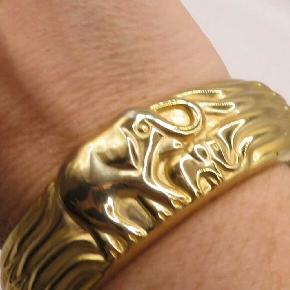 Vintage Elephant Bracelet Gold Tone - image 2