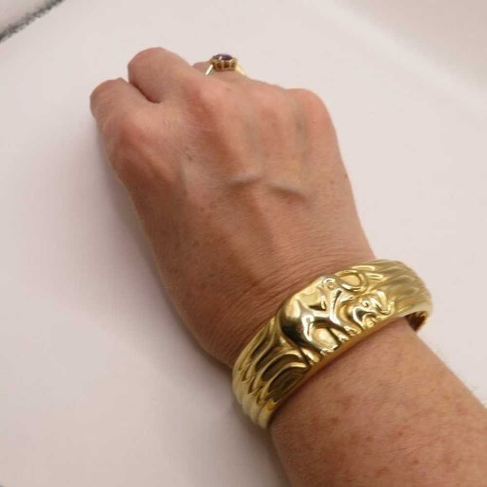 Vintage Elephant Bracelet Gold Tone - image 3