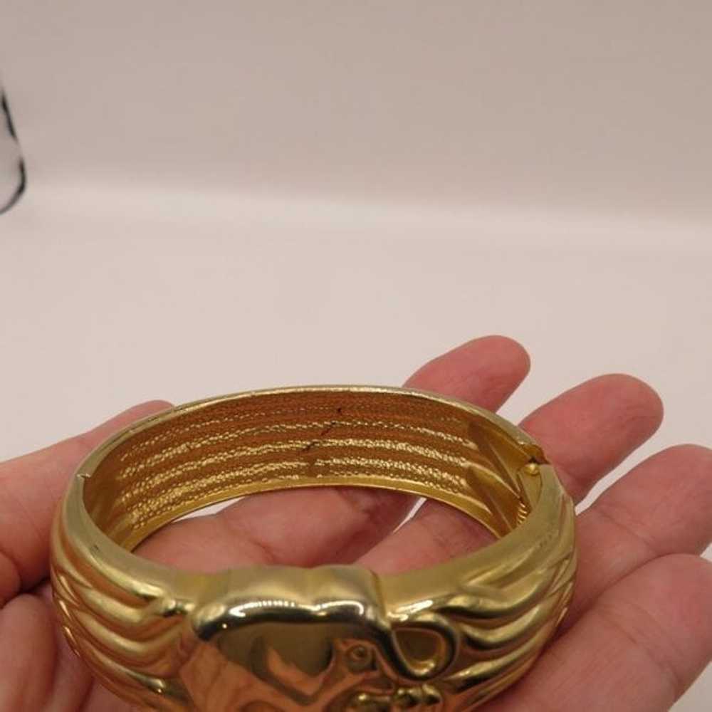 Vintage Elephant Bracelet Gold Tone - image 5