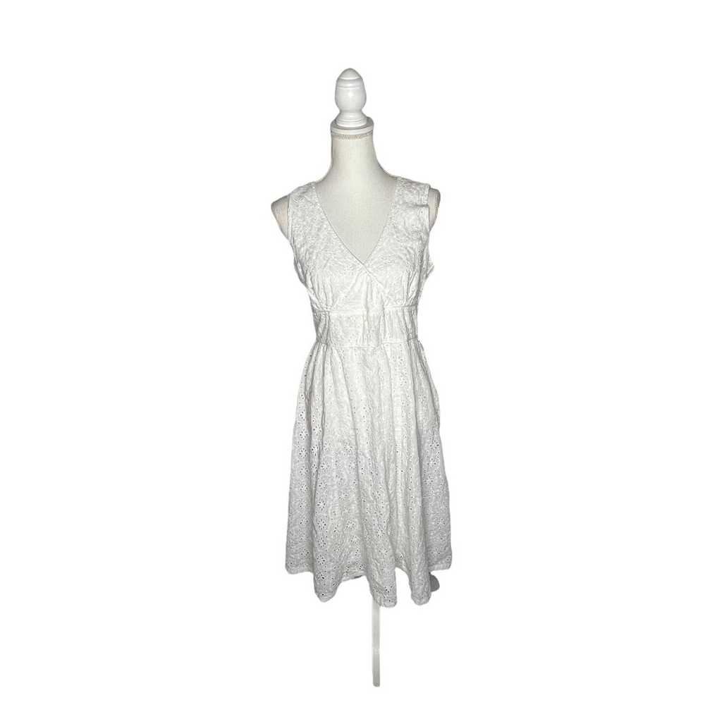 April Cornell Women's White Eyelet Sleeveless Sur… - image 1