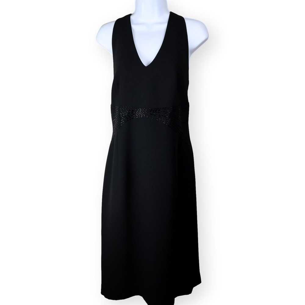 Donna Morgan Black Beaded Halter Cocktail Dress 12 - image 1