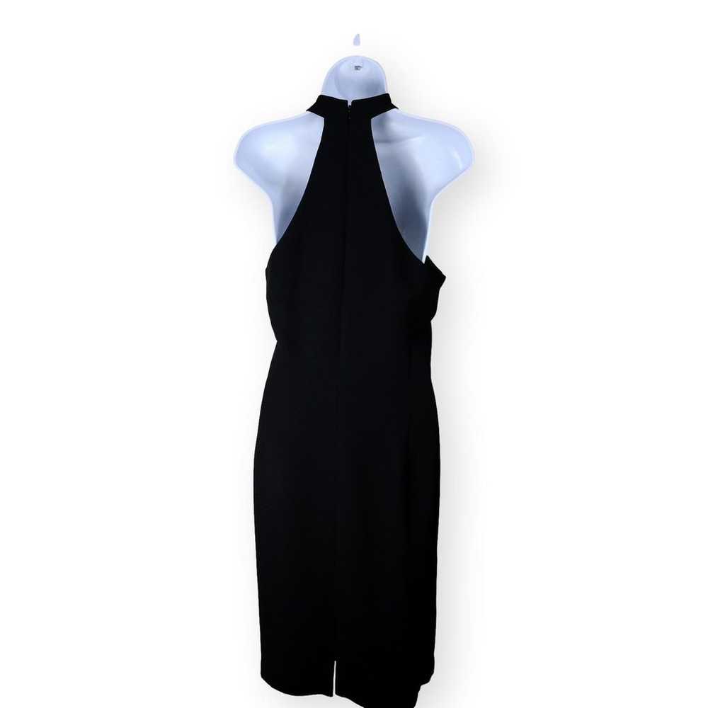 Donna Morgan Black Beaded Halter Cocktail Dress 12 - image 3