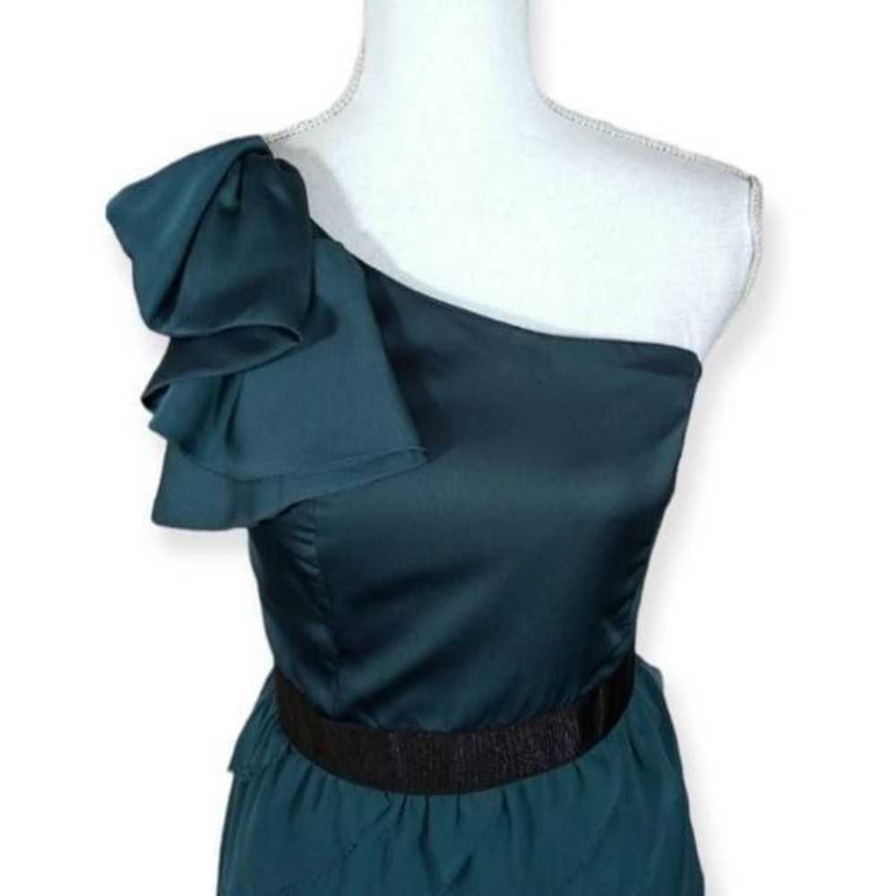 LC LAUREN CONRAD GREEN & BLACK ONE SHOULDER DRESS… - image 2