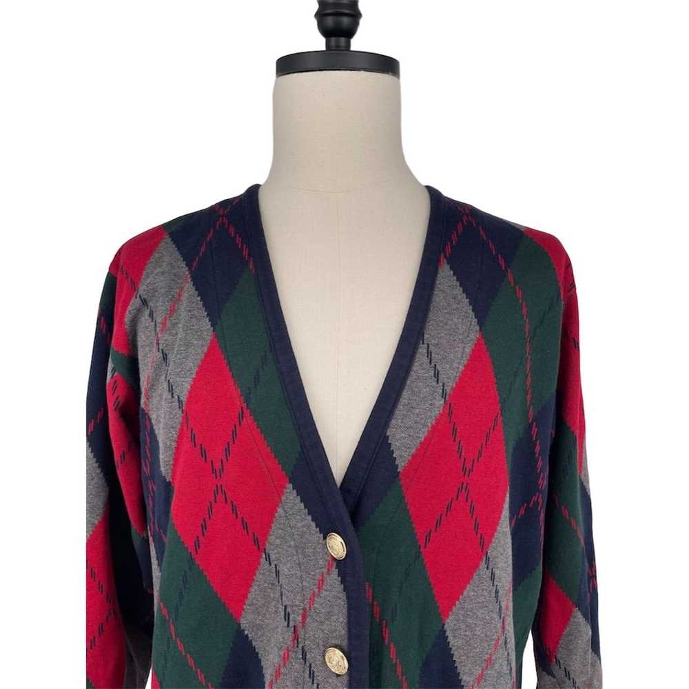 Talbots Women's Argyle Cardigan Sweater Multicolo… - image 4