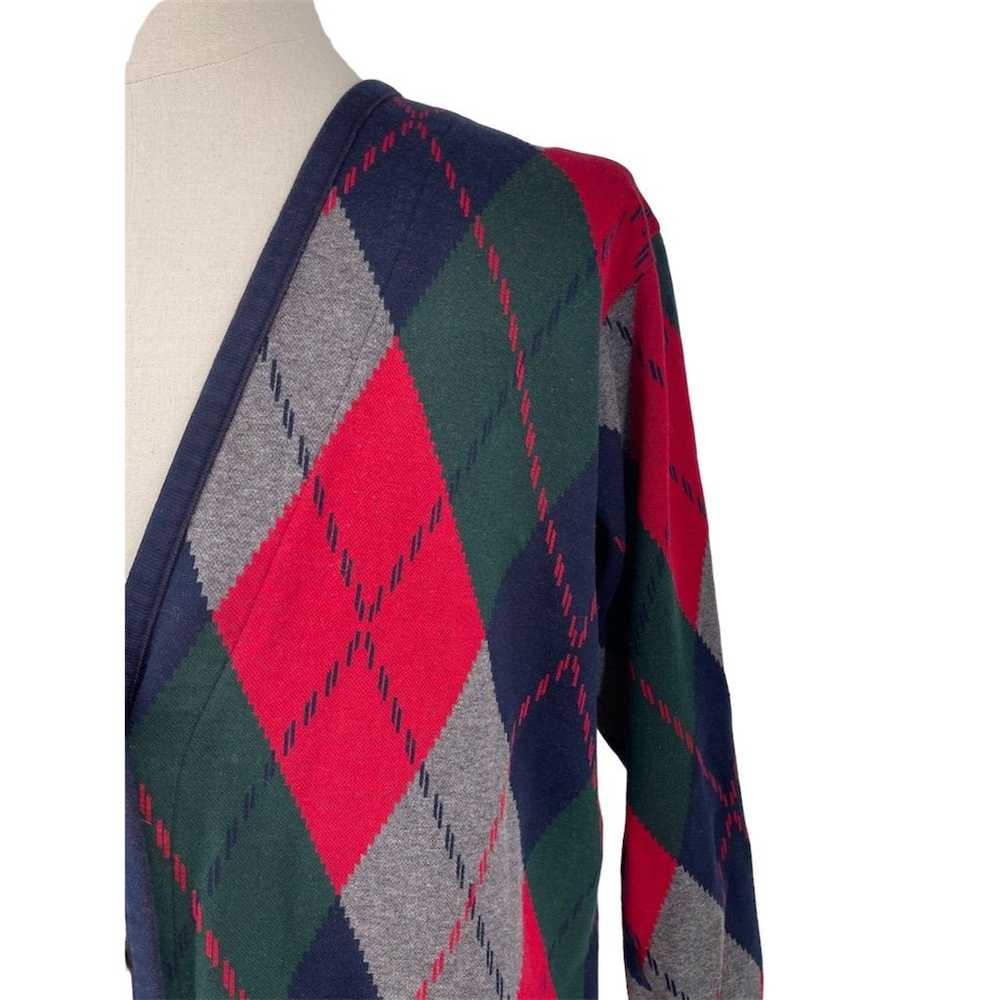 Talbots Women's Argyle Cardigan Sweater Multicolo… - image 5