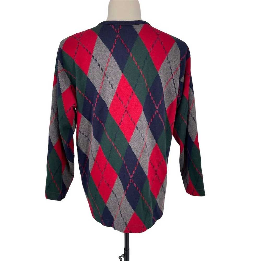 Talbots Women's Argyle Cardigan Sweater Multicolo… - image 7