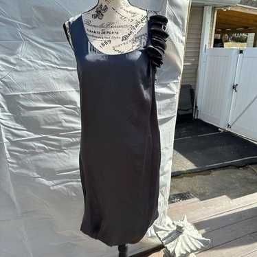 H&M grey flounce hem dress size 14 silky look and 