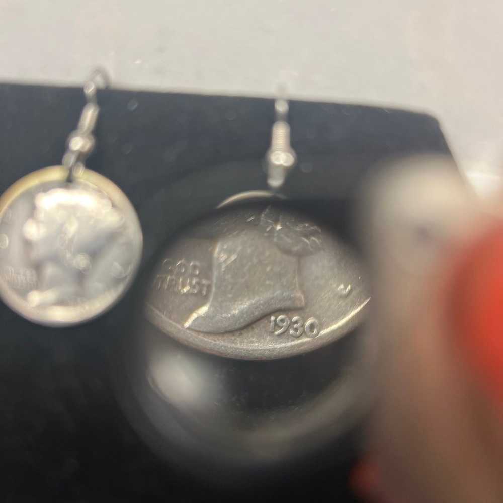 1930 Mercury Dime Coin Earrings - image 3