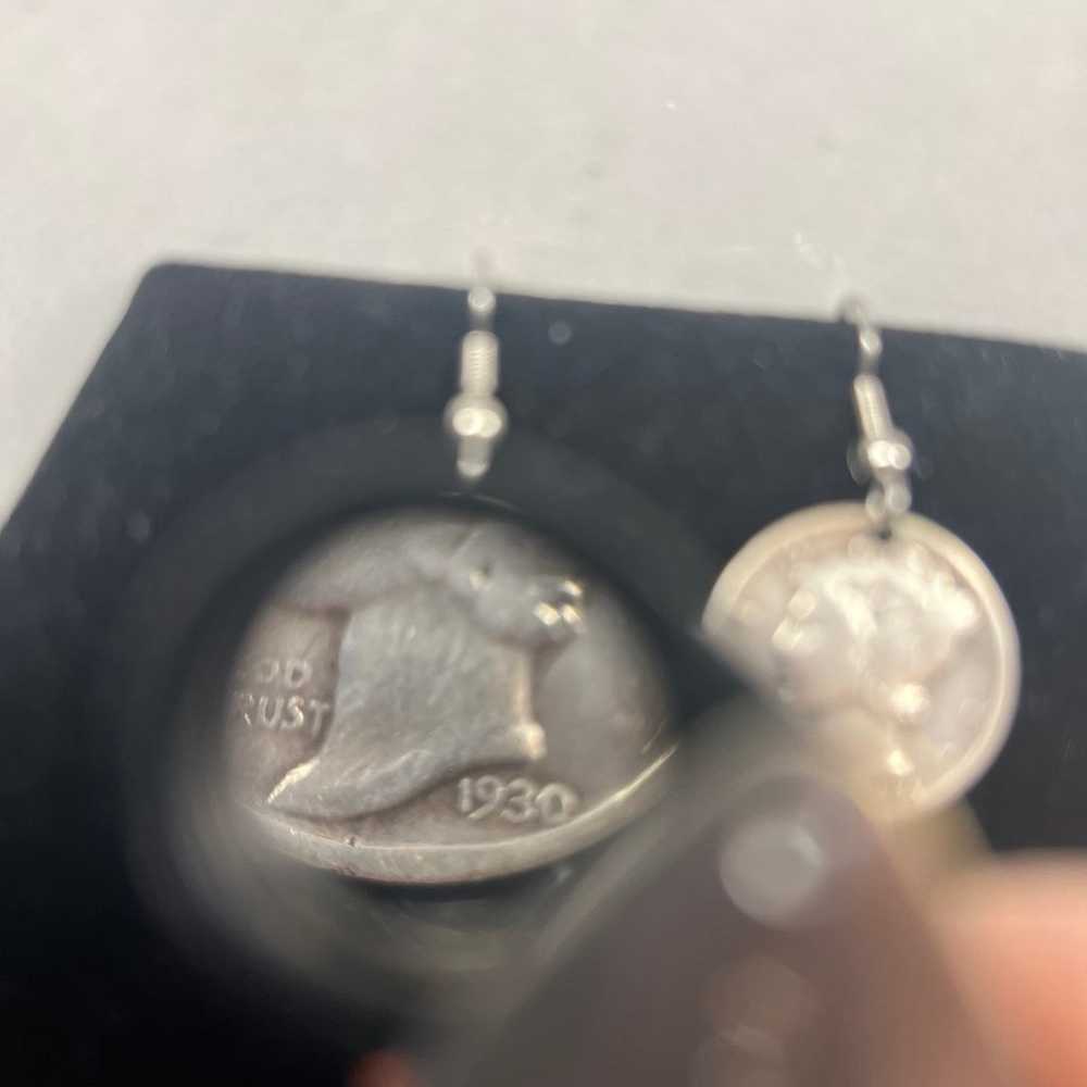 1930 Mercury Dime Coin Earrings - image 4