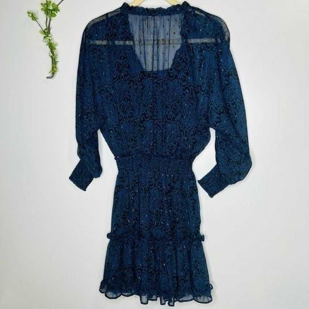 Love Stitch Navy Blue Black Paisley Boho Sheer Ov… - image 10