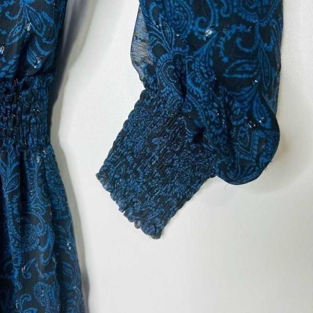 Love Stitch Navy Blue Black Paisley Boho Sheer Ov… - image 5