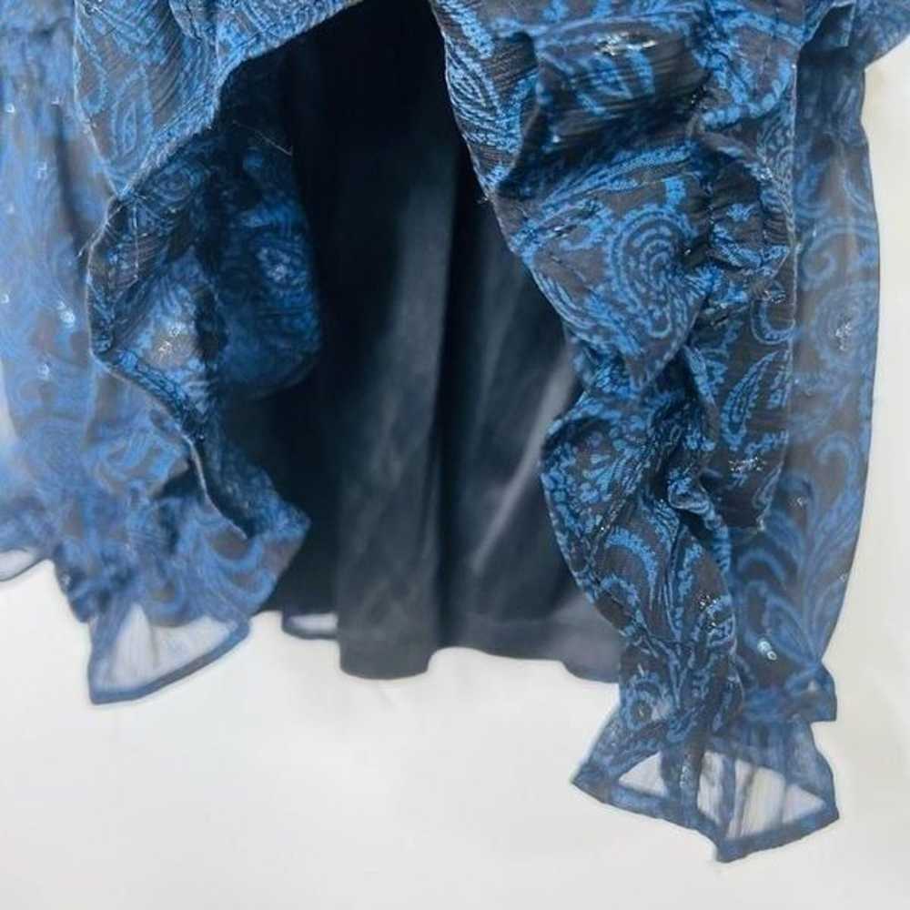 Love Stitch Navy Blue Black Paisley Boho Sheer Ov… - image 7