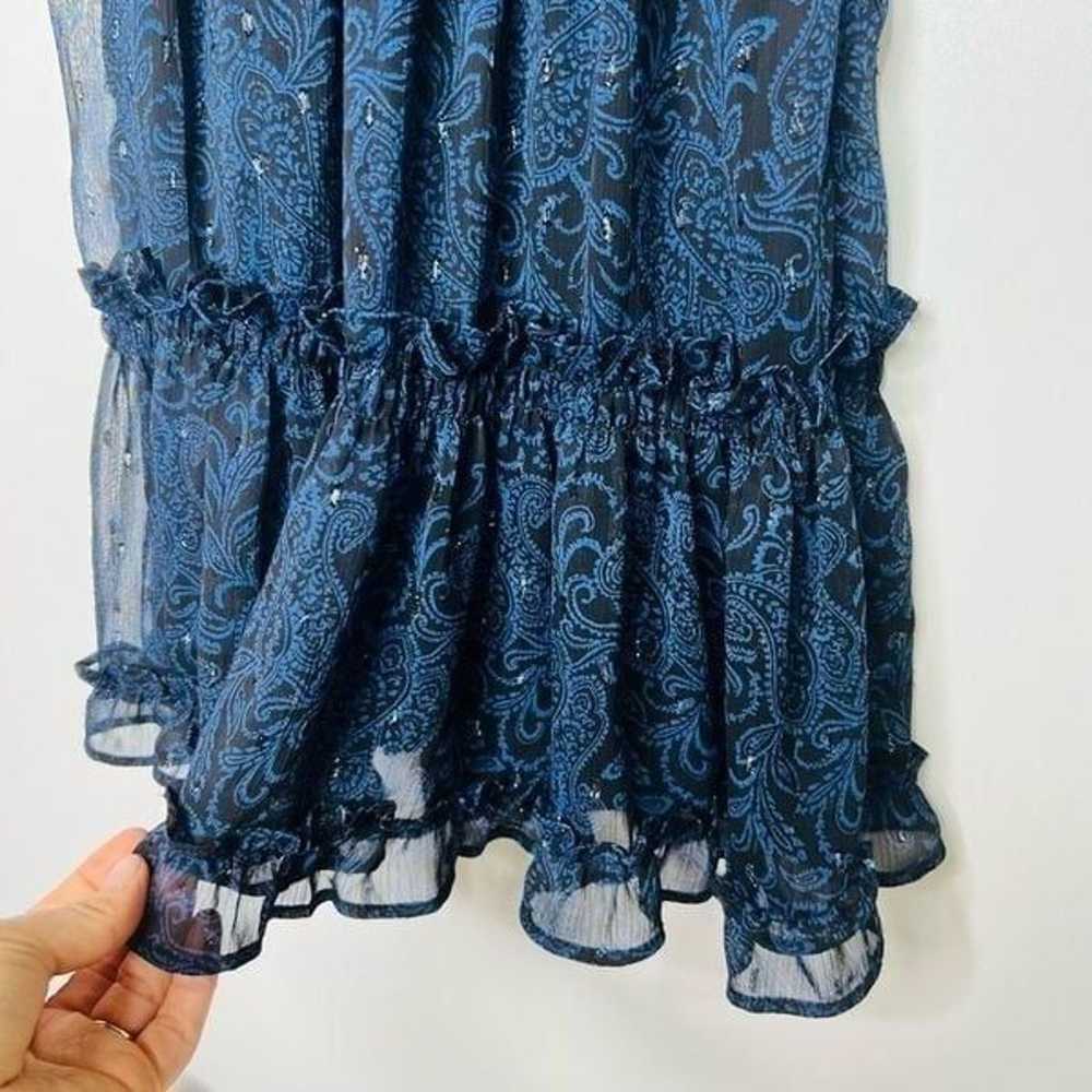 Love Stitch Navy Blue Black Paisley Boho Sheer Ov… - image 8