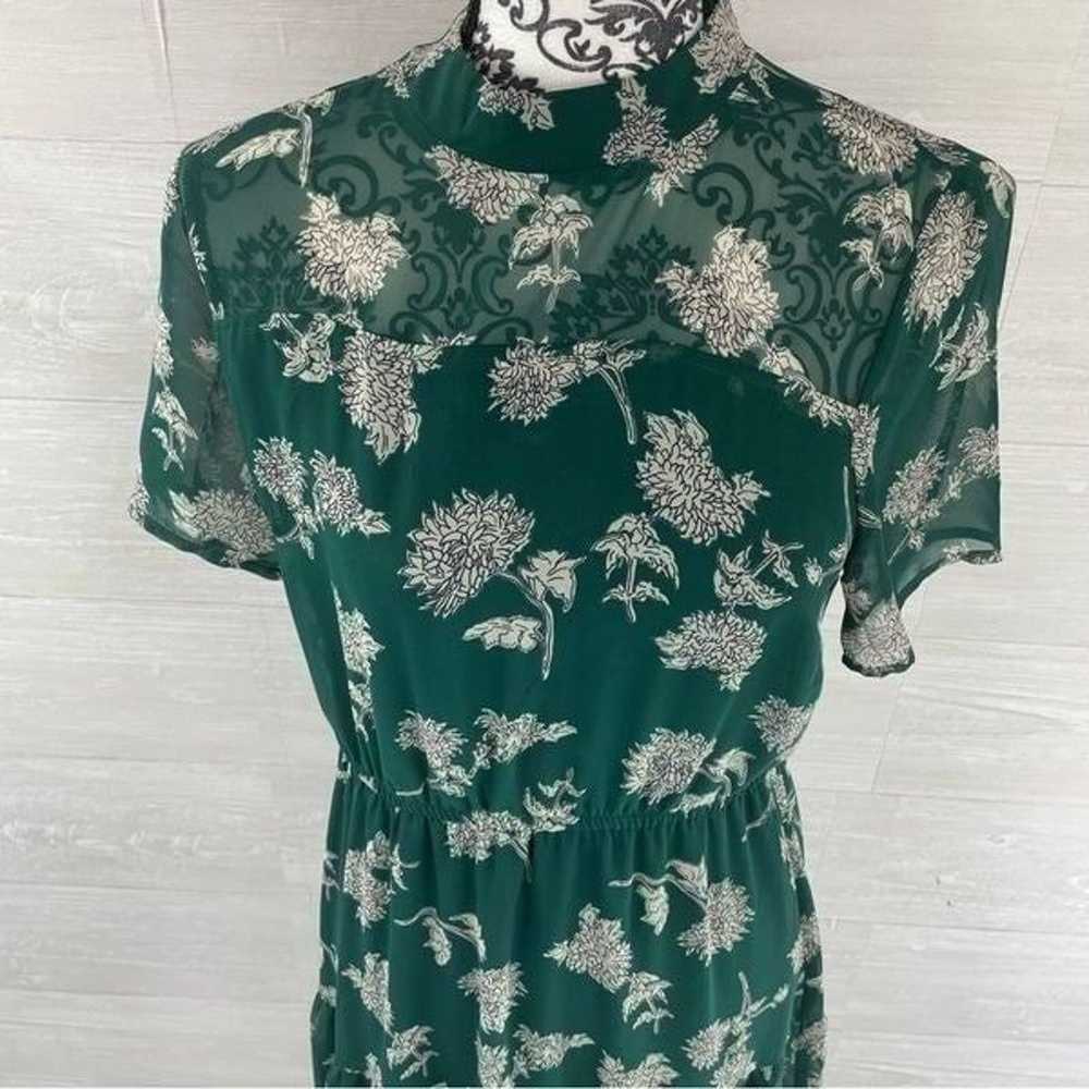 Lulu’s Dressed Up Dark Green Floral Print Midi Dr… - image 4