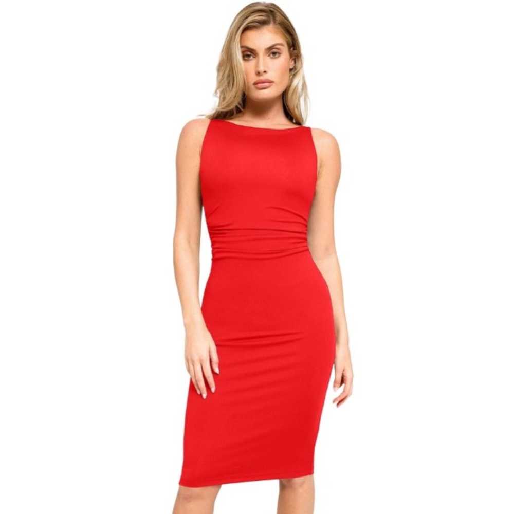 SUSANA MONACO Boat Neck Bodycon Dress Stretch Cut… - image 1