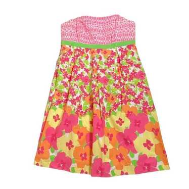 LILLY PULITZER Womens Strapless Floral Midi dress… - image 1