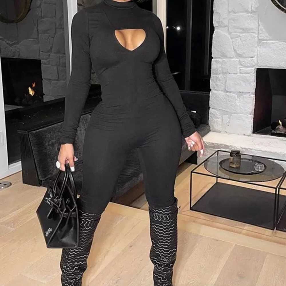 Black long sleeve jumpsuit/catsuit - image 3