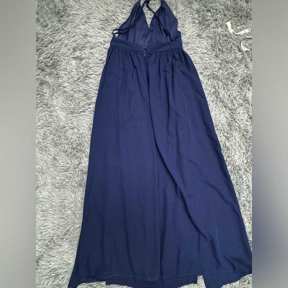 Navy Blue Maxi Formal Dress Size Medium - image 7