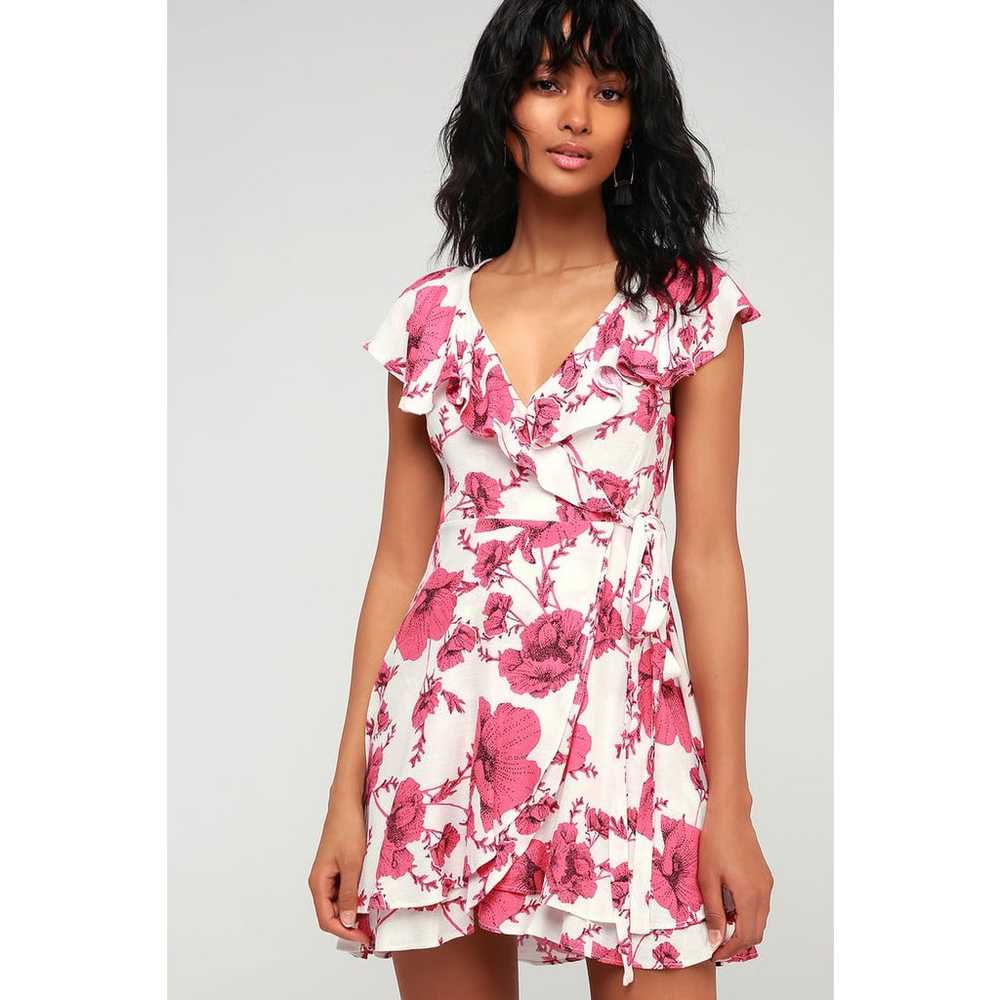 Free People White + Pink Ivory Floral Print Frenc… - image 1