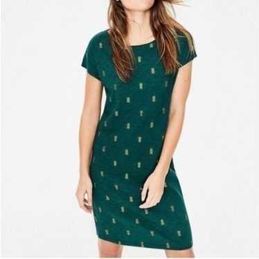 Boden Paulina Pineapple Green Jersey Dress