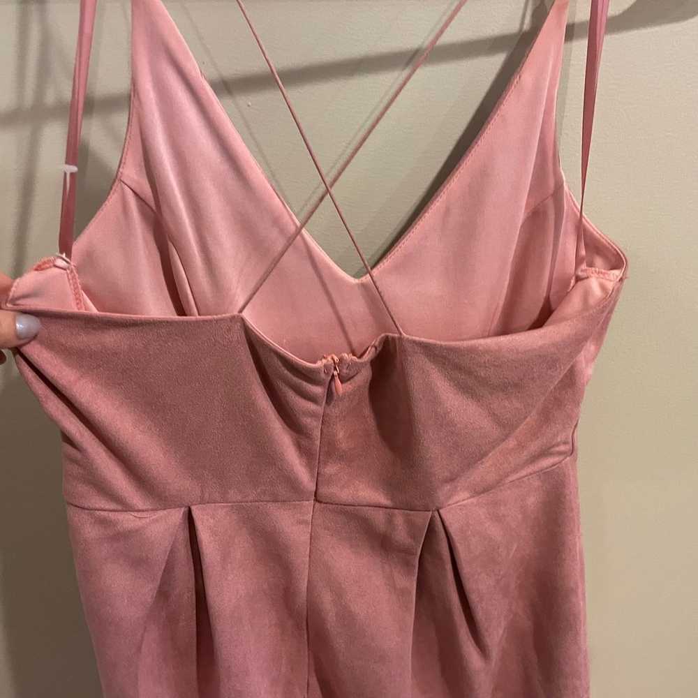 She + Sky Pink Criss Cross Back Velvet Look Sleev… - image 7